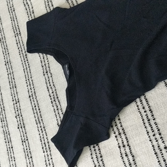 Babydoll Black Short-Sleeve Stretch Flare Dress - Picture 2 of 11